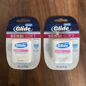 2 Sensi Soft Glide Oral-B Smooth Mint Dental Floss Easy Slide 38.2 Yd New